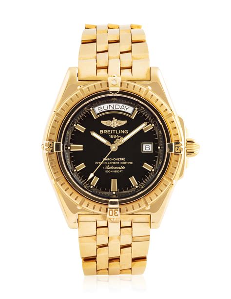 breitling gold band|More.